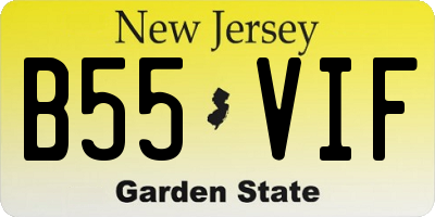 NJ license plate B55VIF