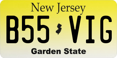 NJ license plate B55VIG