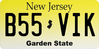 NJ license plate B55VIK