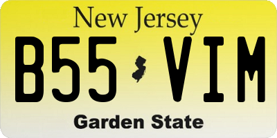NJ license plate B55VIM