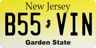 NJ license plate B55VIN