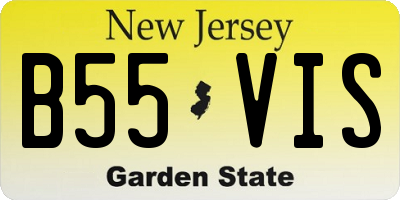 NJ license plate B55VIS