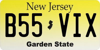 NJ license plate B55VIX