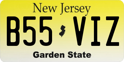 NJ license plate B55VIZ