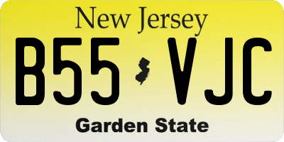 NJ license plate B55VJC