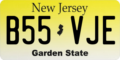 NJ license plate B55VJE