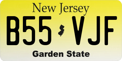 NJ license plate B55VJF