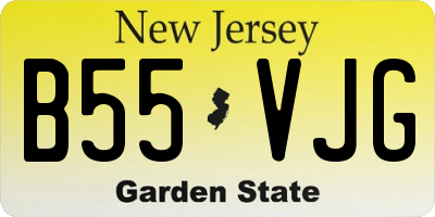 NJ license plate B55VJG