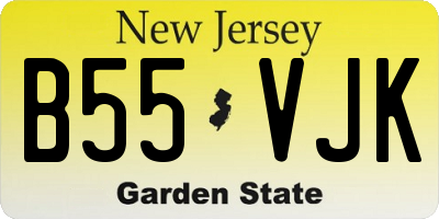 NJ license plate B55VJK