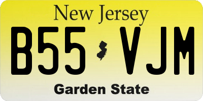 NJ license plate B55VJM
