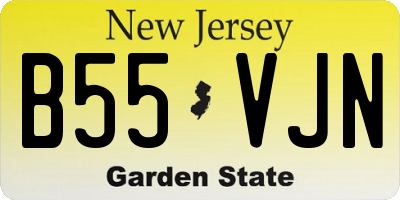 NJ license plate B55VJN