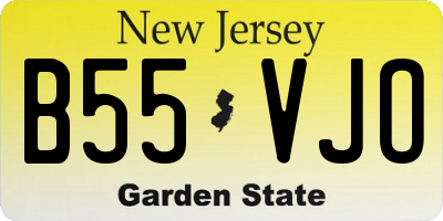 NJ license plate B55VJO