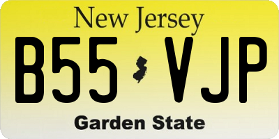 NJ license plate B55VJP