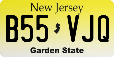 NJ license plate B55VJQ