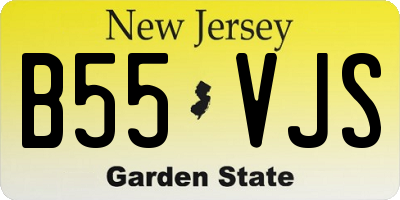 NJ license plate B55VJS