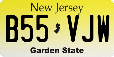 NJ license plate B55VJW