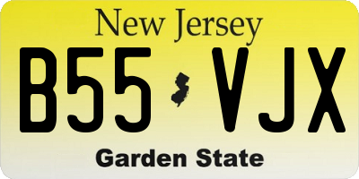 NJ license plate B55VJX