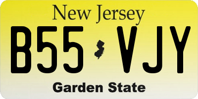 NJ license plate B55VJY