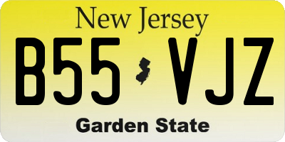 NJ license plate B55VJZ
