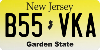 NJ license plate B55VKA