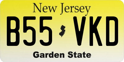 NJ license plate B55VKD