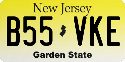 NJ license plate B55VKE