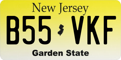 NJ license plate B55VKF