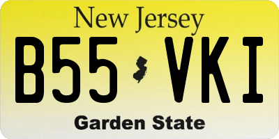 NJ license plate B55VKI