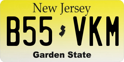 NJ license plate B55VKM