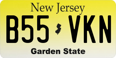 NJ license plate B55VKN