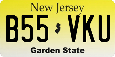 NJ license plate B55VKU