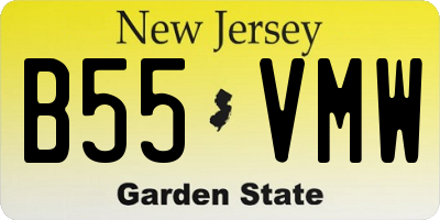 NJ license plate B55VMW