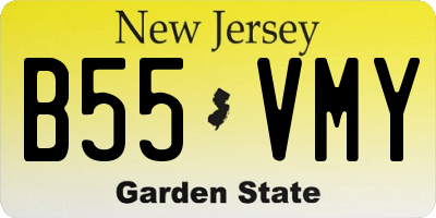 NJ license plate B55VMY