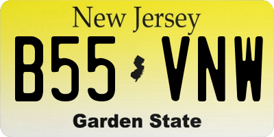 NJ license plate B55VNW