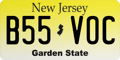 NJ license plate B55VOC