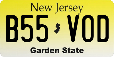 NJ license plate B55VOD