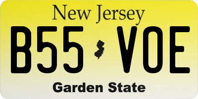 NJ license plate B55VOE