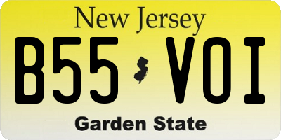 NJ license plate B55VOI
