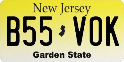 NJ license plate B55VOK