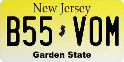 NJ license plate B55VOM