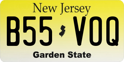 NJ license plate B55VOQ