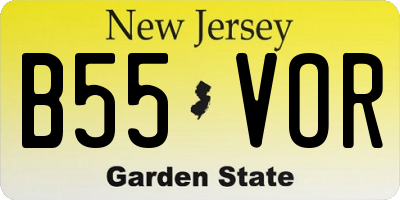 NJ license plate B55VOR