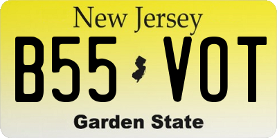 NJ license plate B55VOT