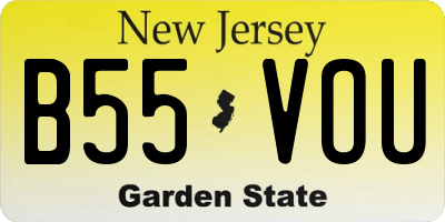 NJ license plate B55VOU