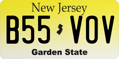 NJ license plate B55VOV