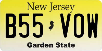 NJ license plate B55VOW