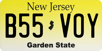 NJ license plate B55VOY
