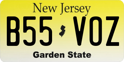 NJ license plate B55VOZ