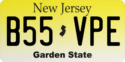 NJ license plate B55VPE