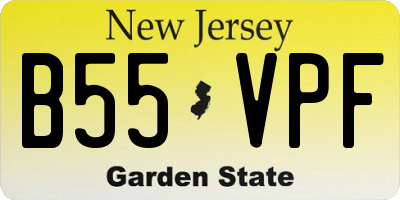 NJ license plate B55VPF